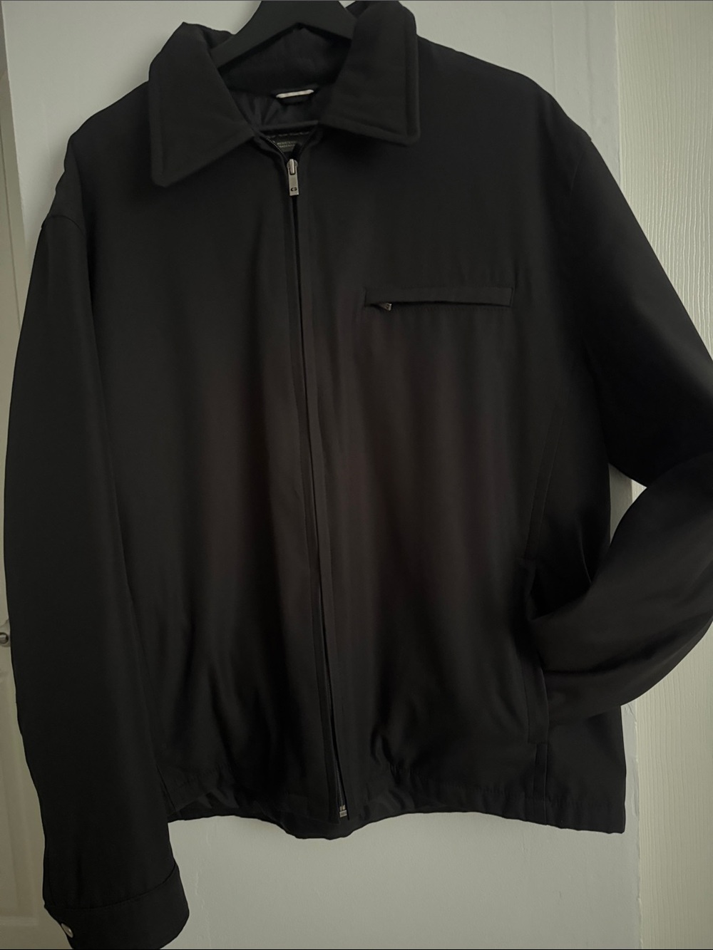 Guess Black Lightweight Zip Jacket with Point Collar